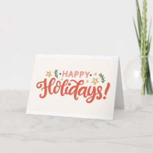 Carte Festive Happy Holidays Design