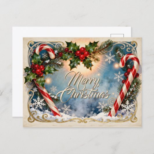 Carte Festive Joyeux Noël avec Shine (Devant / Derrière)