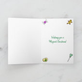 Carte Festive Joyeux Noël fille et petit elfes (Intérieur)