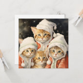 Carte Festive Kitties (Devant/Arrière en situation)