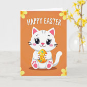 Carte festive Kitty Happy Egg (Fleur jaune)