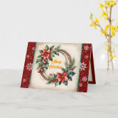 Carte Festive Noël belle collection tendance (Fleur jaune)