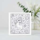 Carte Festive Noël enfants coloriage (Debout devant)