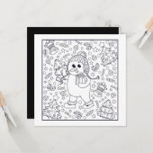 Carte Festive Noël enfants coloriage (Devant/Arrière en situation)