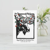 Carte Festive Noël Moose Holiday (Debout devant)
