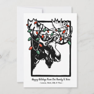 Carte Festive Noël Moose Holiday