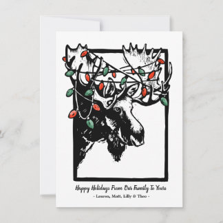 Carte Festive Noël Moose Holiday