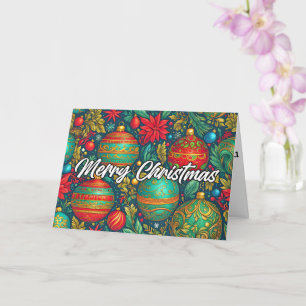 Carte Festive Noël Ornements