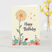 Carte festive Pissenlit (Fleur jaune)