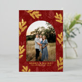 Carte Festive Red Arch Frontière photo de Noël (Debout devant)