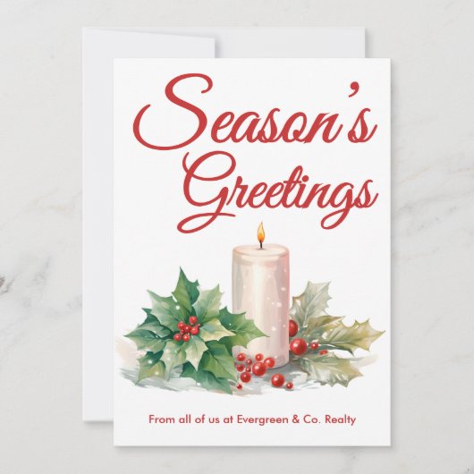 Carte Festive Script Holiday de notre équipe (Devant)