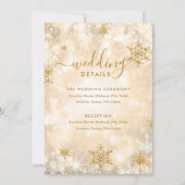 Carte Festive Sparkle Gold Winter Wedding Details (Devant)