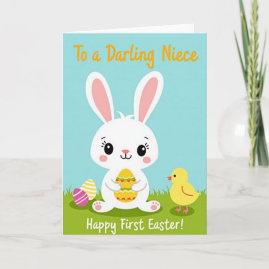 Carte Festive Spring Rabbit Celebration Card (Devant)