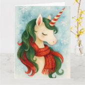 Carte Festive Unicorn Noël (Fleur jaune)