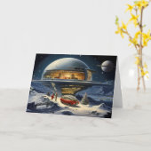 Carte Festivités du futurisme rétro : Un soir de Noël co (Fleur jaune)