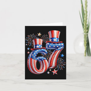 Carte Fête 67 Mème Drapeau Américain États-Unis Enfants