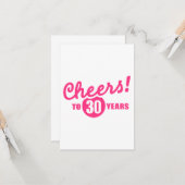 Carte Fête à 30 ans (Devant/Arrière en situation)