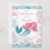 Carte Fête à thème de Filles éditable Ocean avec S (Devant)