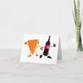 Carte Fête amusante de vin et de fromage (Devant)