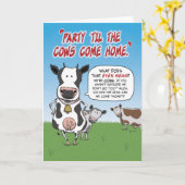 Carte Fête amusante jusqu'à ce que les vaches rentrent à (Fleur jaune)