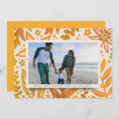 Carte Fête botanique d'or Noël (Devant / Derrière)