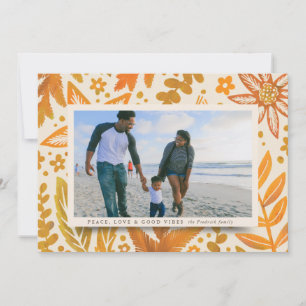 Carte Fête botanique d'or Noël