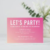 CARTE FÊTE CARTE moderne joli dégradé rose (Debout devant)