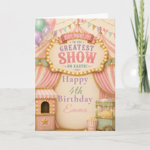 Carte Fête Cirque Pastel