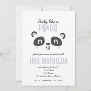 Carte Fête comme un panda coloré anniversaire lumineux