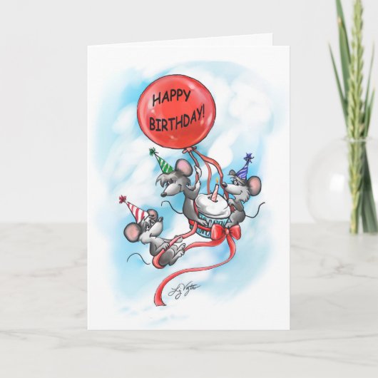 Carte Fête d’anniversaire heureuse de Mic, Mac et Moe (Devant)