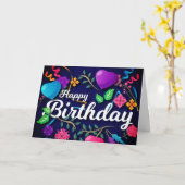 Carte Fête d'anniversaire (Fleur jaune)
