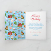 Carte Fête d'anniversaire à la ferme (Intérieur)