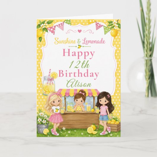 Carte Fête d'anniversaire à la limonade (Devant)
