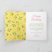 Carte Fête d'anniversaire à la limonade (Intérieur)