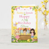 Carte Fête d'anniversaire à la limonade (Fleur jaune)