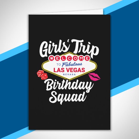 Carte Fête d'anniversaire à Las Vegas - Équipe de filles