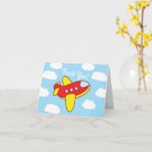 Carte Fête d'anniversaire adorable d'avions et de jets p (Fleur jaune)