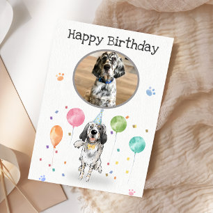 Carte Fête d'anniversaire Anglais Setter Chien Animal Ca