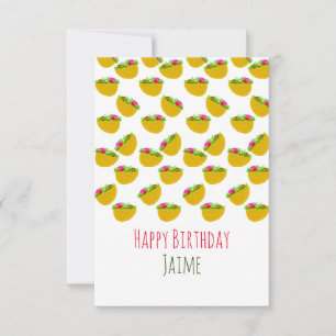 Carte Fête d'anniversaire aux bols de tacos
