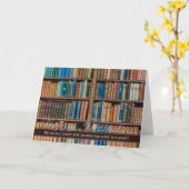 Carte Fête d'anniversaire avec bibliothèque (Fleur jaune)