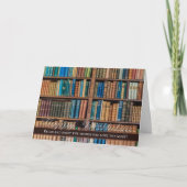 Carte Fête d'anniversaire avec bibliothèque (Devant)