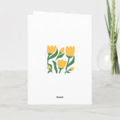 Carte Fête d'anniversaire avec fleur de tulipe minimalis (Dos)