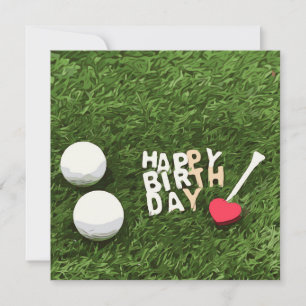 Carte Fête d'anniversaire avec golf et amoureux du golf