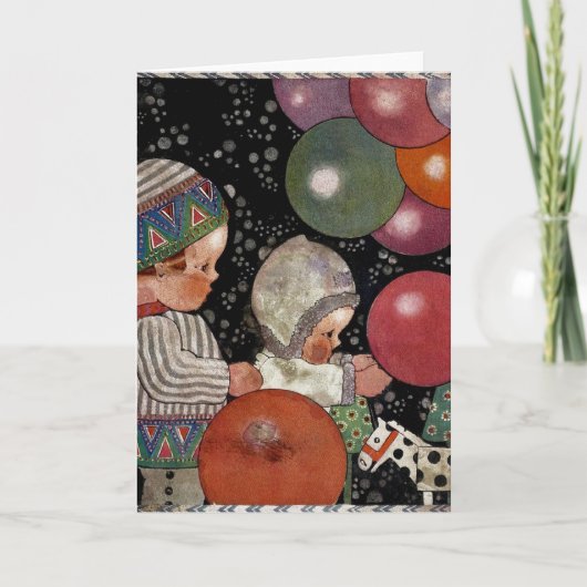 Carte Fête d'anniversaire, ballons et jouets pour enfant (Devant)