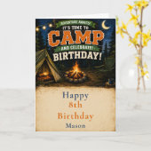 Carte Fête d'anniversaire camping (Fleur jaune)
