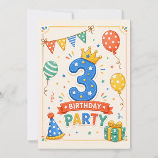 Carte Fête d'anniversaire colorée et personnalisée pour 