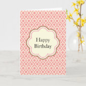 Carte Fête d'anniversaire Damask rose (Fleur jaune)