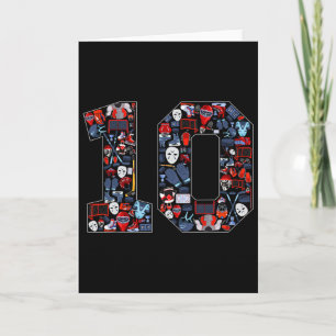 Carte Fête d'anniversaire de 10 ans sur le thème de hock