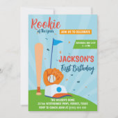 Carte Fête d'anniversaire de 1ère année Baseball Recrue  (Devant)