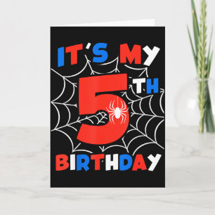 Carte Fête d'anniversaire de 5 ans Toile d'araignée 5e a